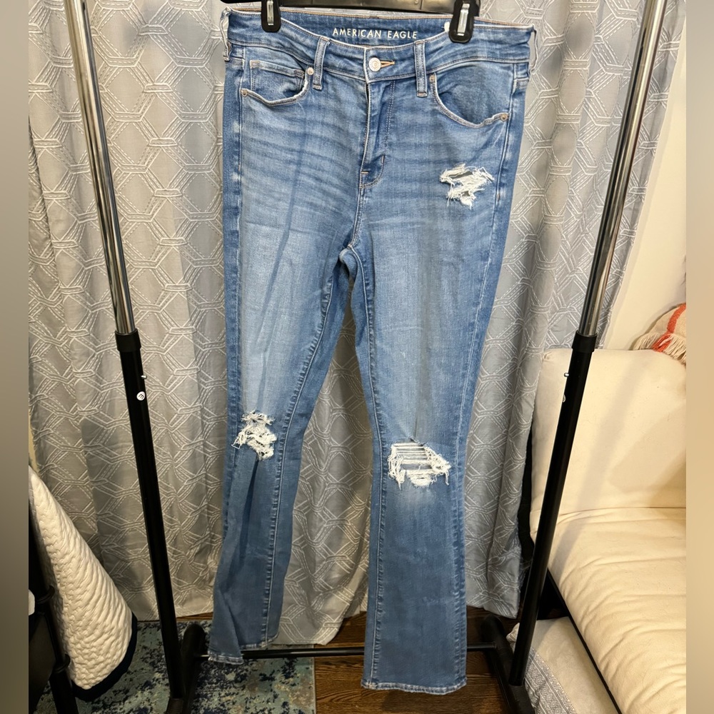 American Eagle High Rise Skinny Kick Jeans Size 10 X-Long